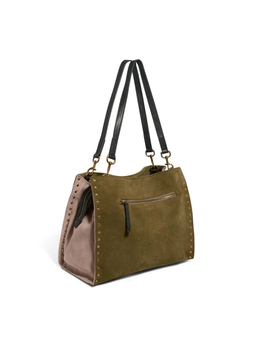 Сумка-портфель LENOX с заклепками и тройным входом American Leather Co, Kelp Colorblock — изображение 4 из 4