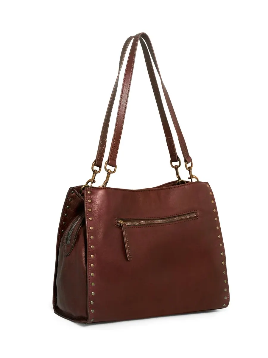 Сумка-портфель LENOX с заклепками и тройным входом American Leather Co, Cordovan S — изображение 2 из 2