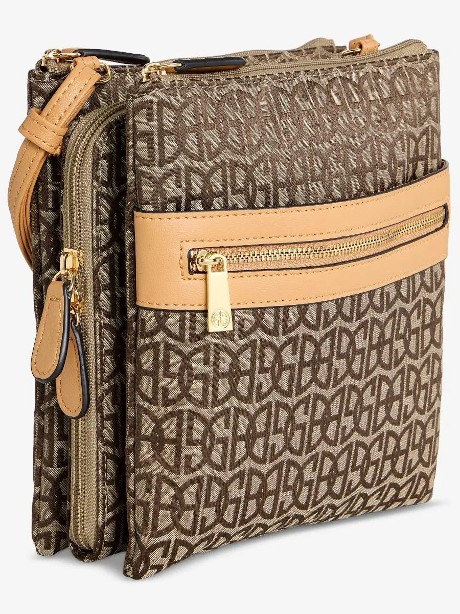 Сумка-кроссбоди Dasher Triple-Zip Giani Bernini — изображение 4 из 7, коричневый