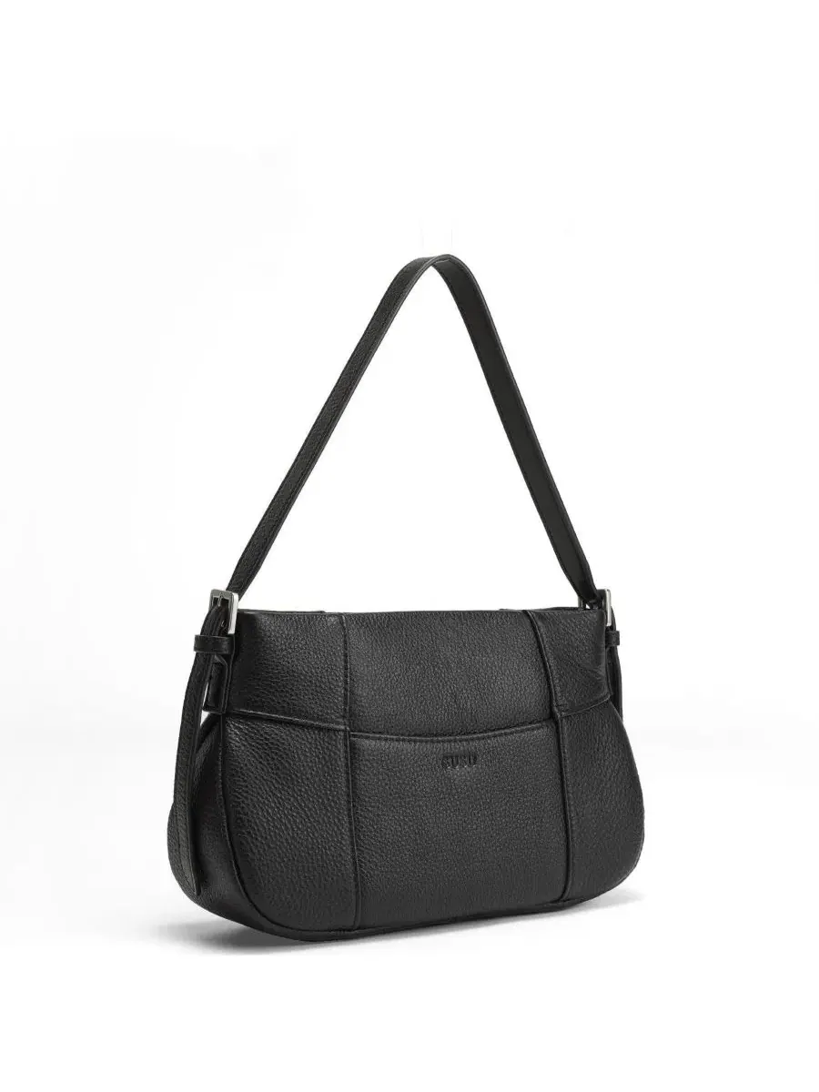 Сумка-шопер из кожи Muse Pebble Leather, Slim, East-West SUSU — изображение 2 из 8, черный/черный/черный