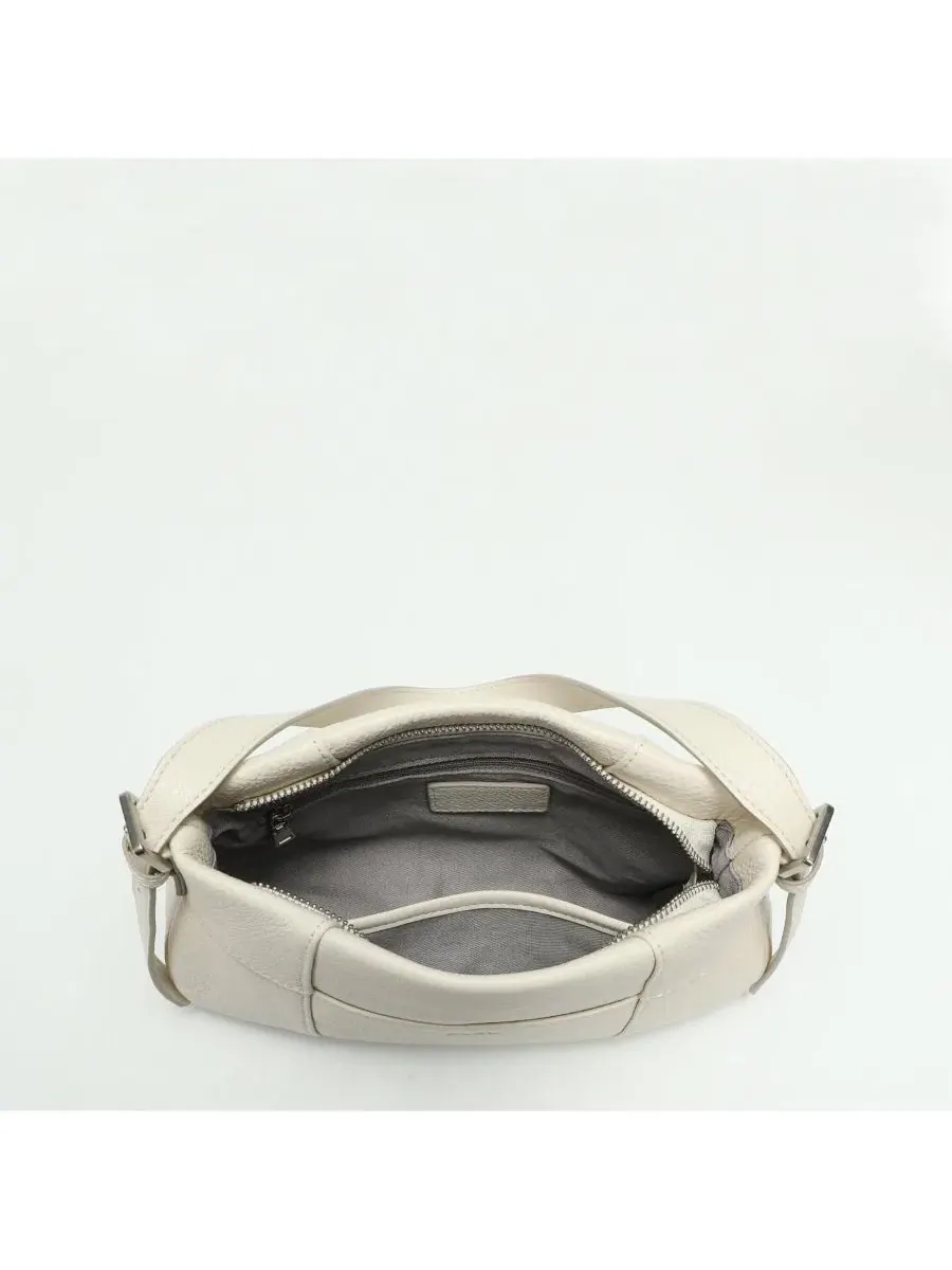 Женская сумка-шопер Muse Pebble Leather Shoulder Bag, минималистичная, Slim East-West SUSU — изображение 8 из 8, белый/белый