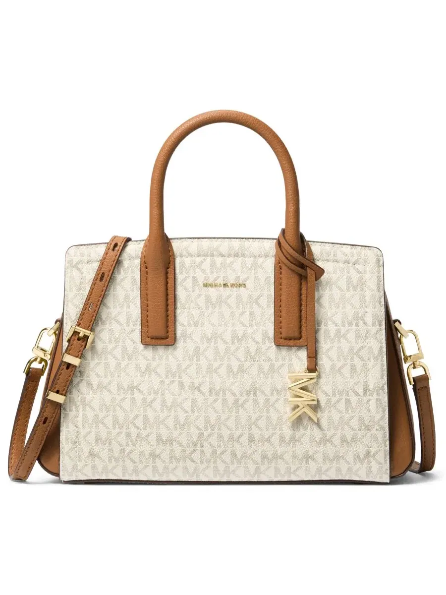 Сумка малая Michael Kors Laila Signature Logo Vanilla Acorn, ванильный/ореховый