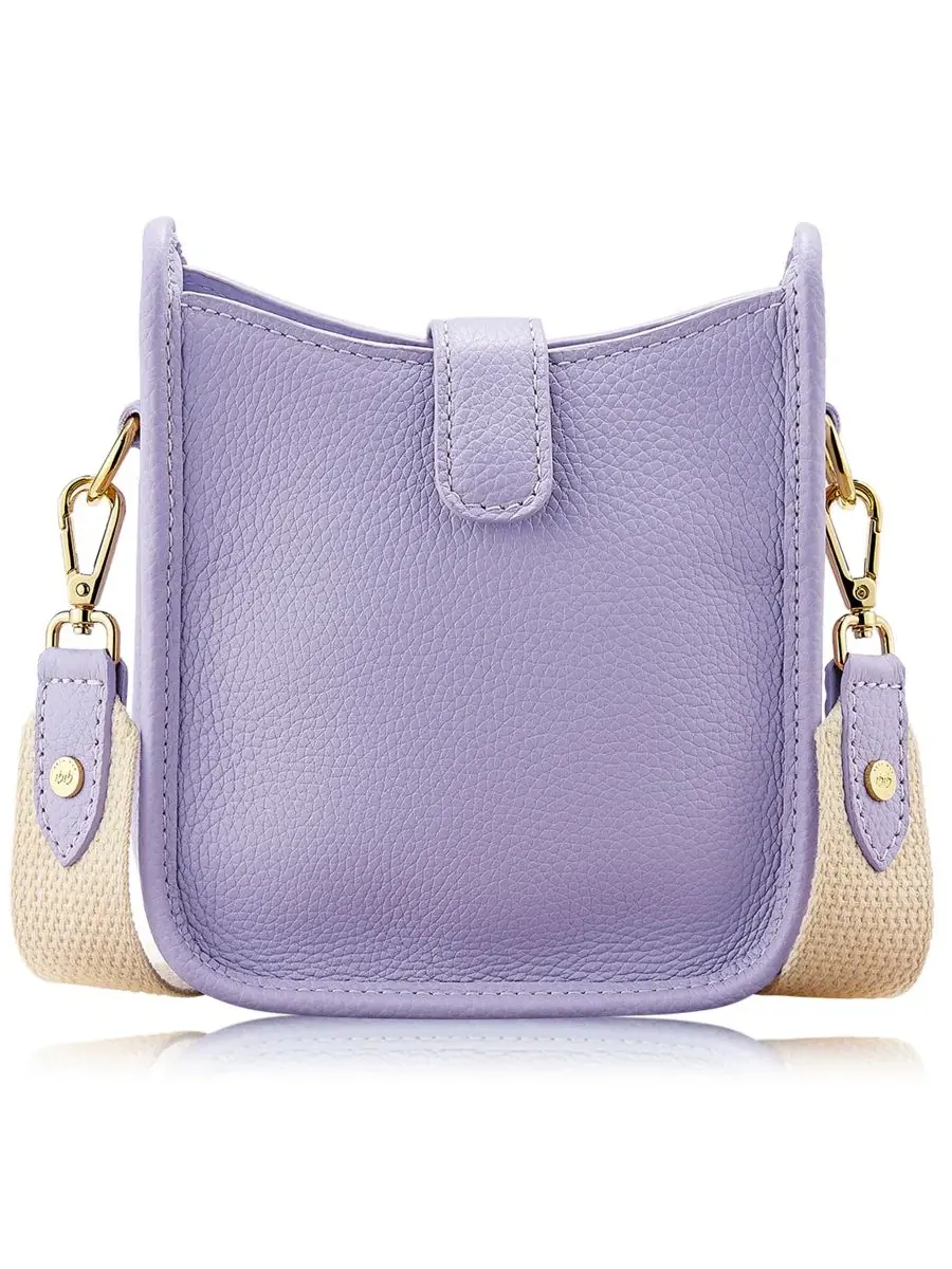 Мини кроссбоди-сумка Ellie Pebble Leather GiGi New York — фиолетовый
