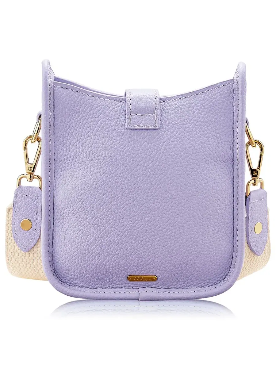 Мини кроссбоди-сумка Ellie Pebble Leather GiGi New York — изображение 2 из 4, фиолетовый