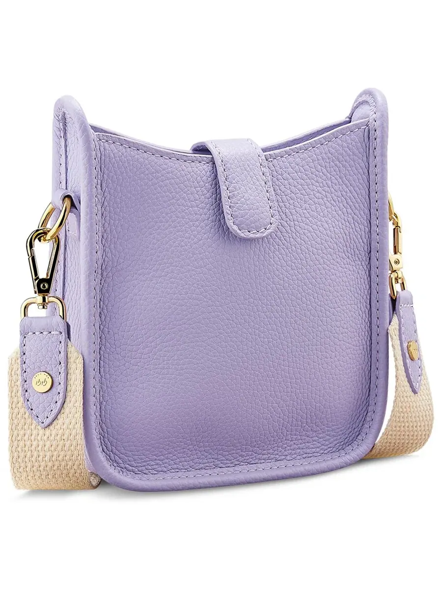 Мини кроссбоди-сумка Ellie Pebble Leather GiGi New York — изображение 3 из 4, фиолетовый