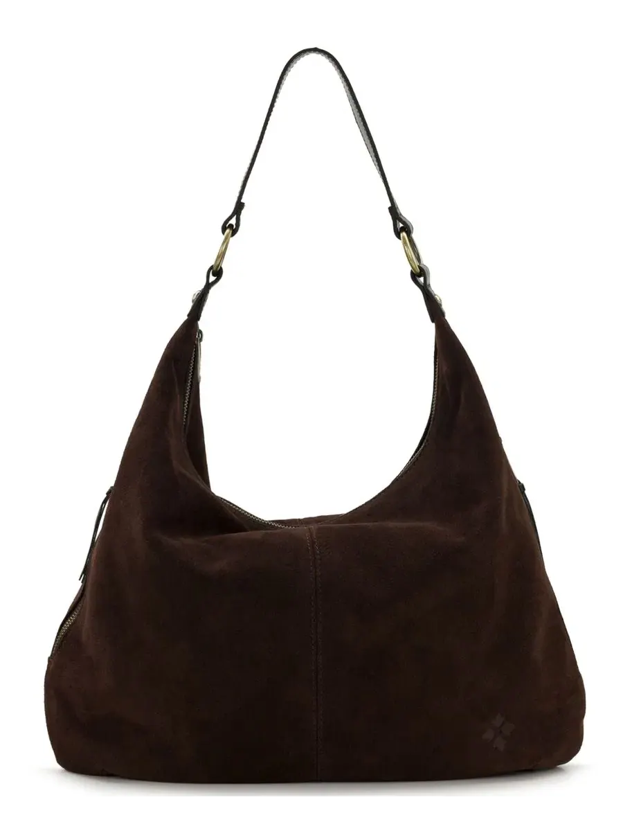 Сумка-хобо из замши Esther Large Suede Hobo Handbag Patricia Nash — изображение 1 из 5, шоколад