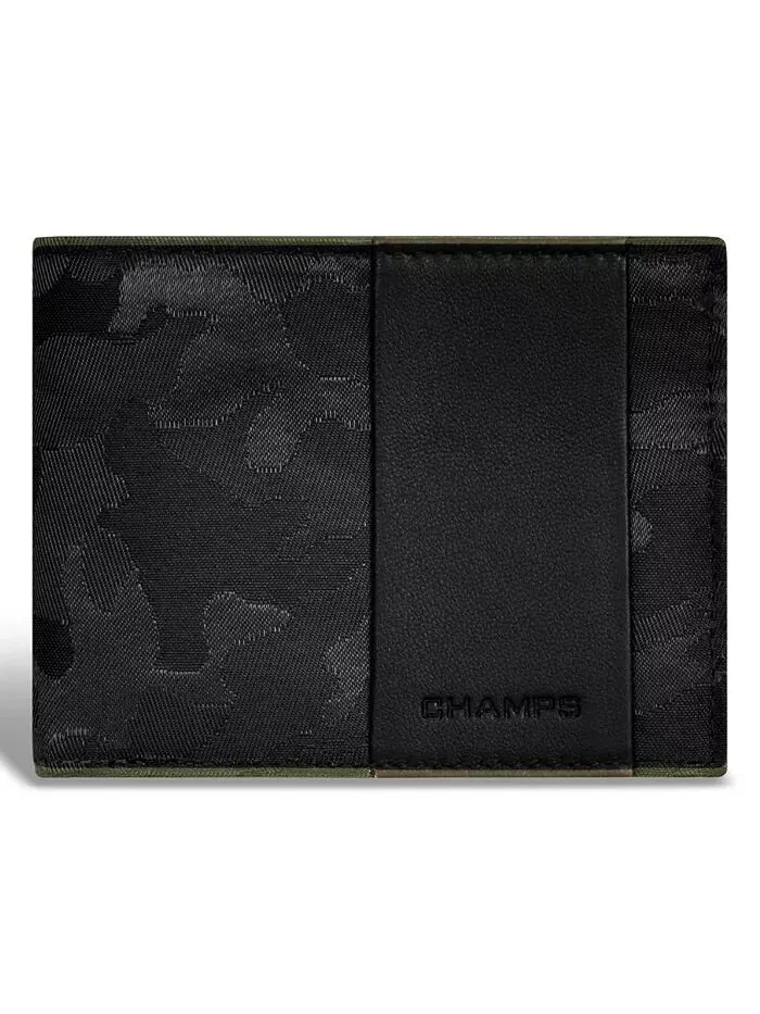 Мужской кожаный кошелек с верхним крылом Camo Collection CHAMPS — изображение 1 из 6, черный