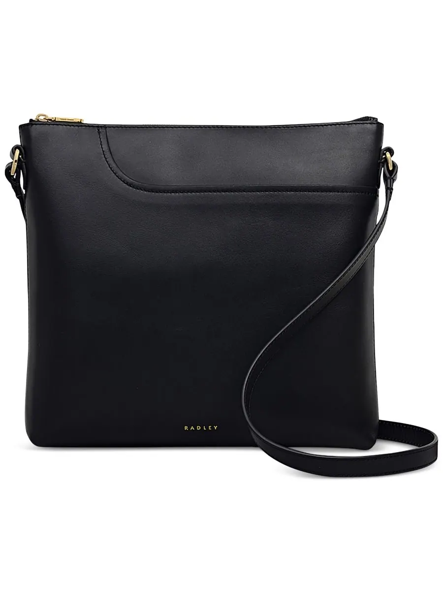 Карманы Маленькая кожаная сумка через плечо на молнии Radley London — черный