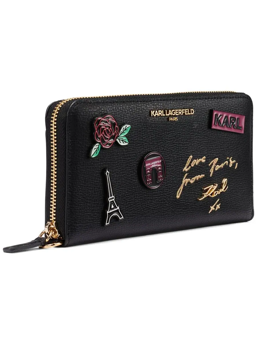 Кошелек Jacqueline Zip Around Karl Lagerfeld Paris — изображение 3 из 5, черный/золотистый