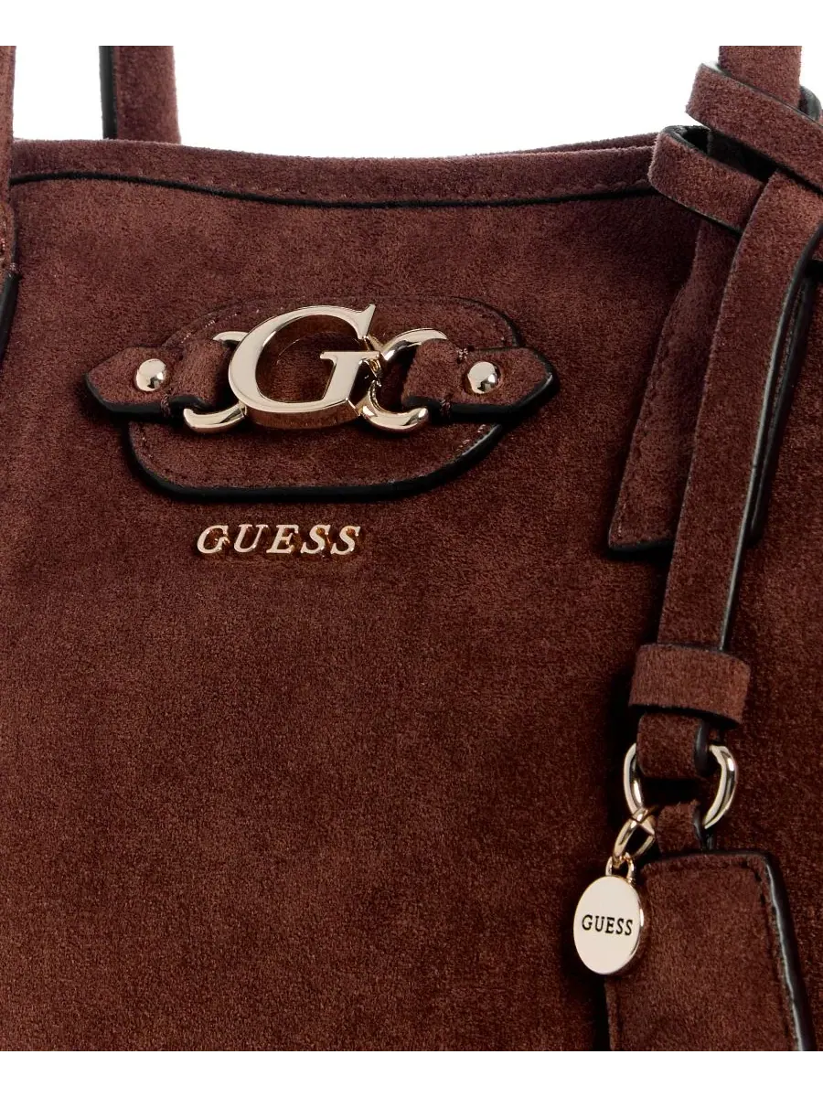 Сумка-шопер GUESS Samantha Girlfriend Large — изображение 4 из 5, коричневый