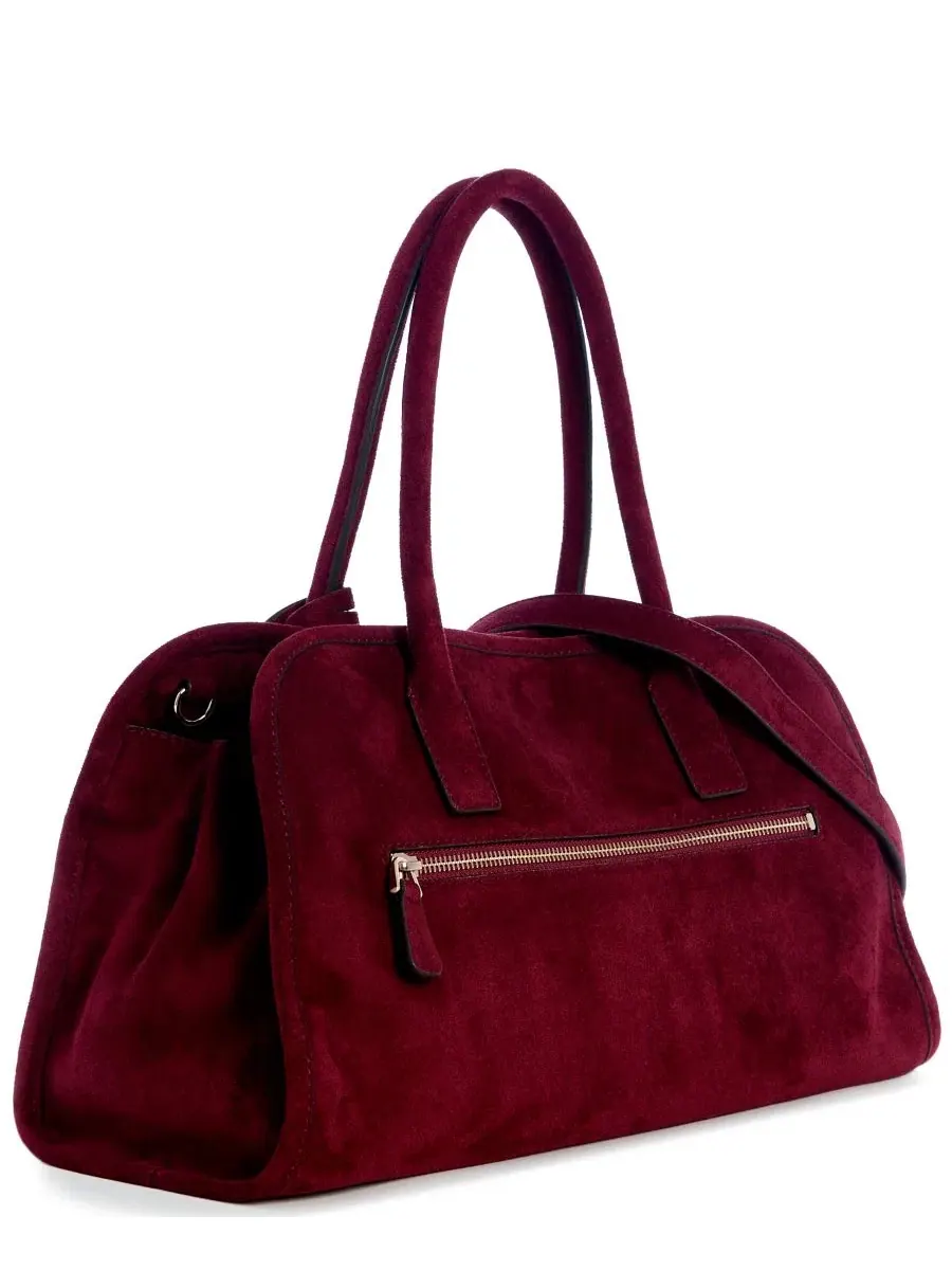 Сумка-шопер GUESS Samantha Girlfriend Large Satchel — изображение 2 из 5, фиолетовый