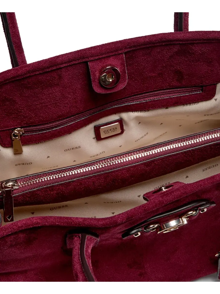 Сумка-шопер GUESS Samantha Girlfriend Large Satchel — изображение 3 из 5, фиолетовый