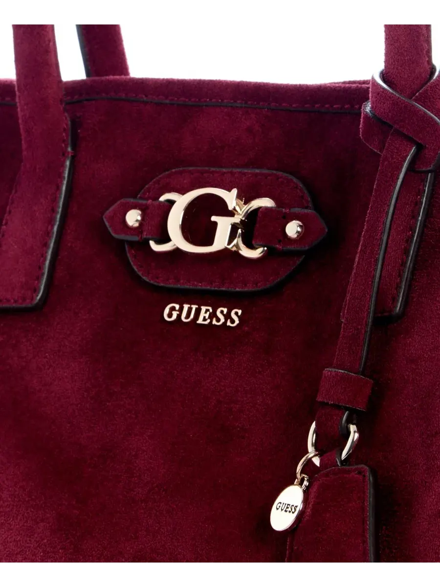 Сумка-шопер GUESS Samantha Girlfriend Large Satchel — изображение 4 из 5, фиолетовый