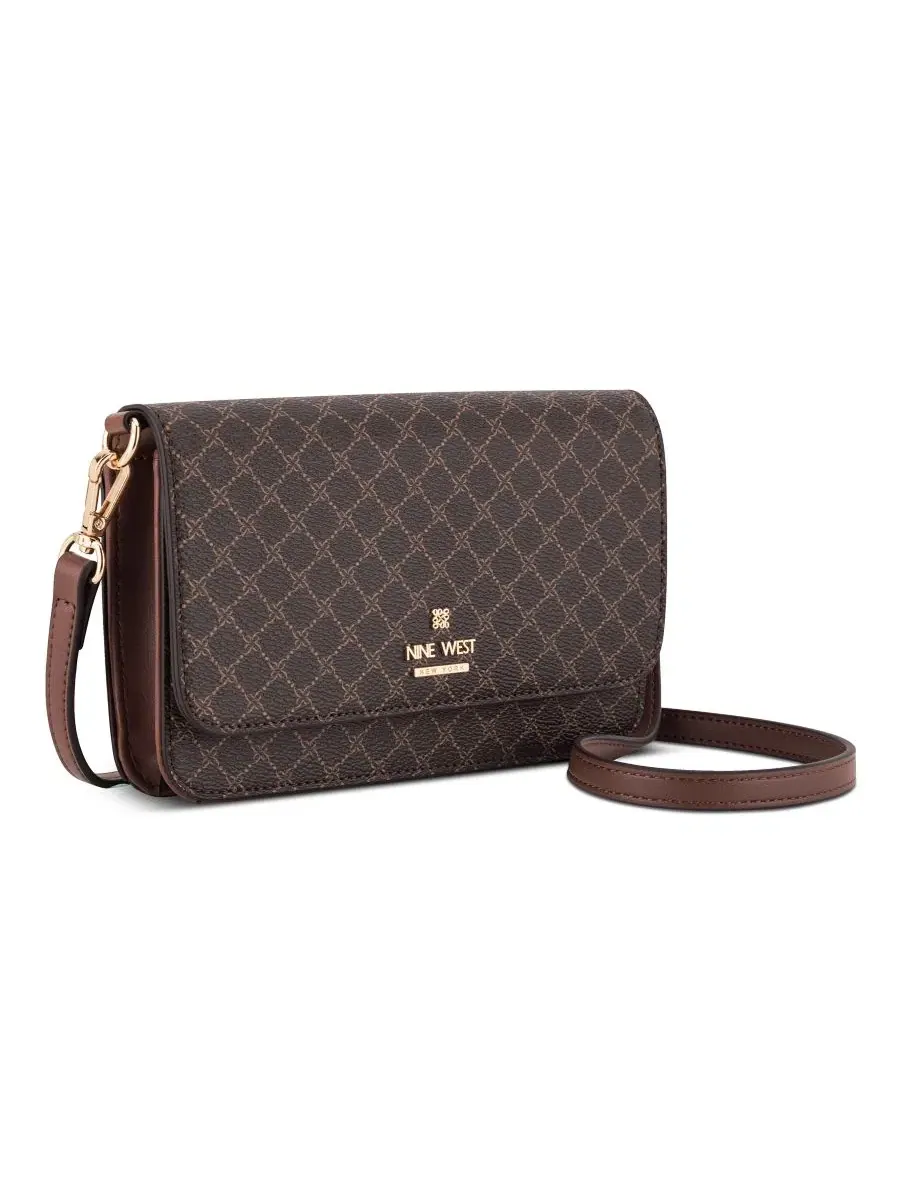 Кошелек-кроссбоди Luela Phone Small Wallet Crossbody Nine West — изображение 3 из 5, темный коричневый