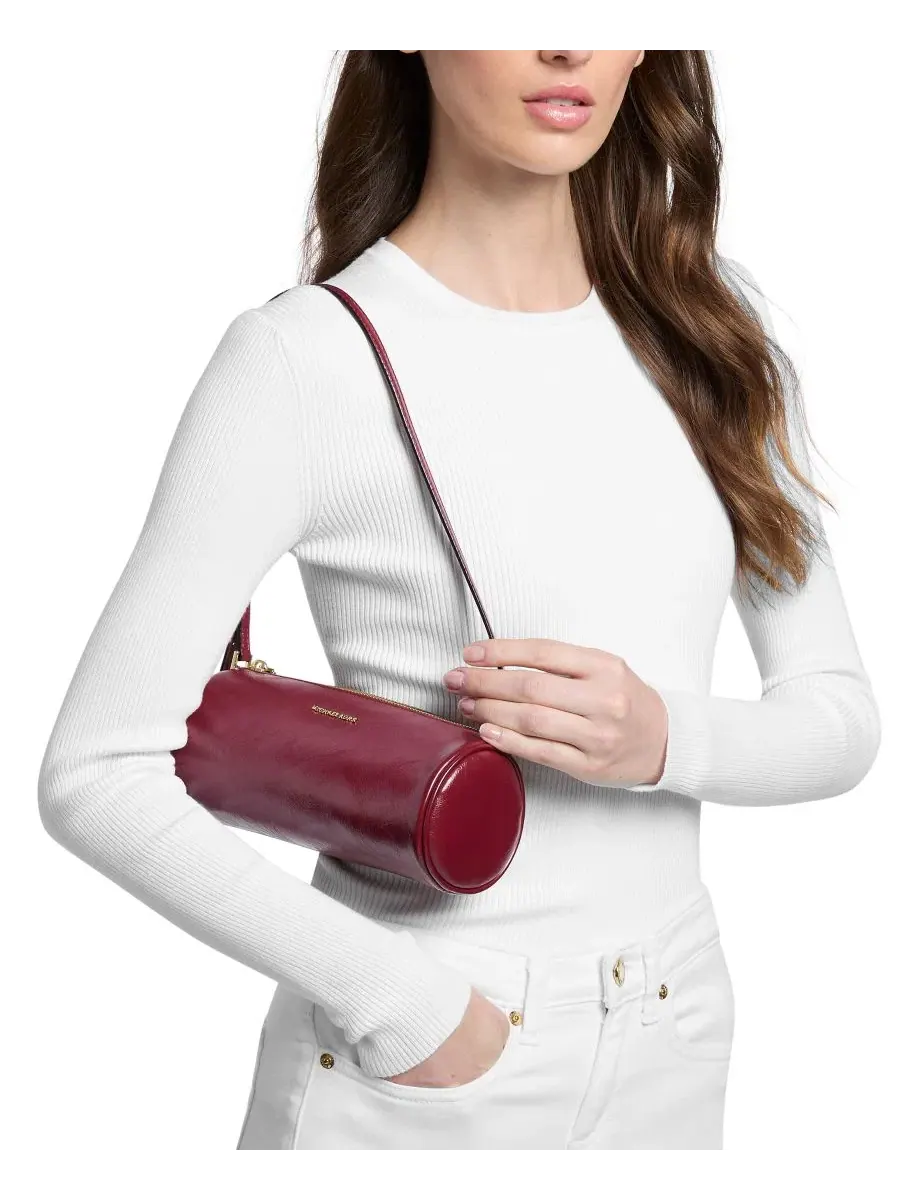 Сумка малая Michael Kors Izzy Barrel Pouchette — изображение 2 из 4, глубокий красный