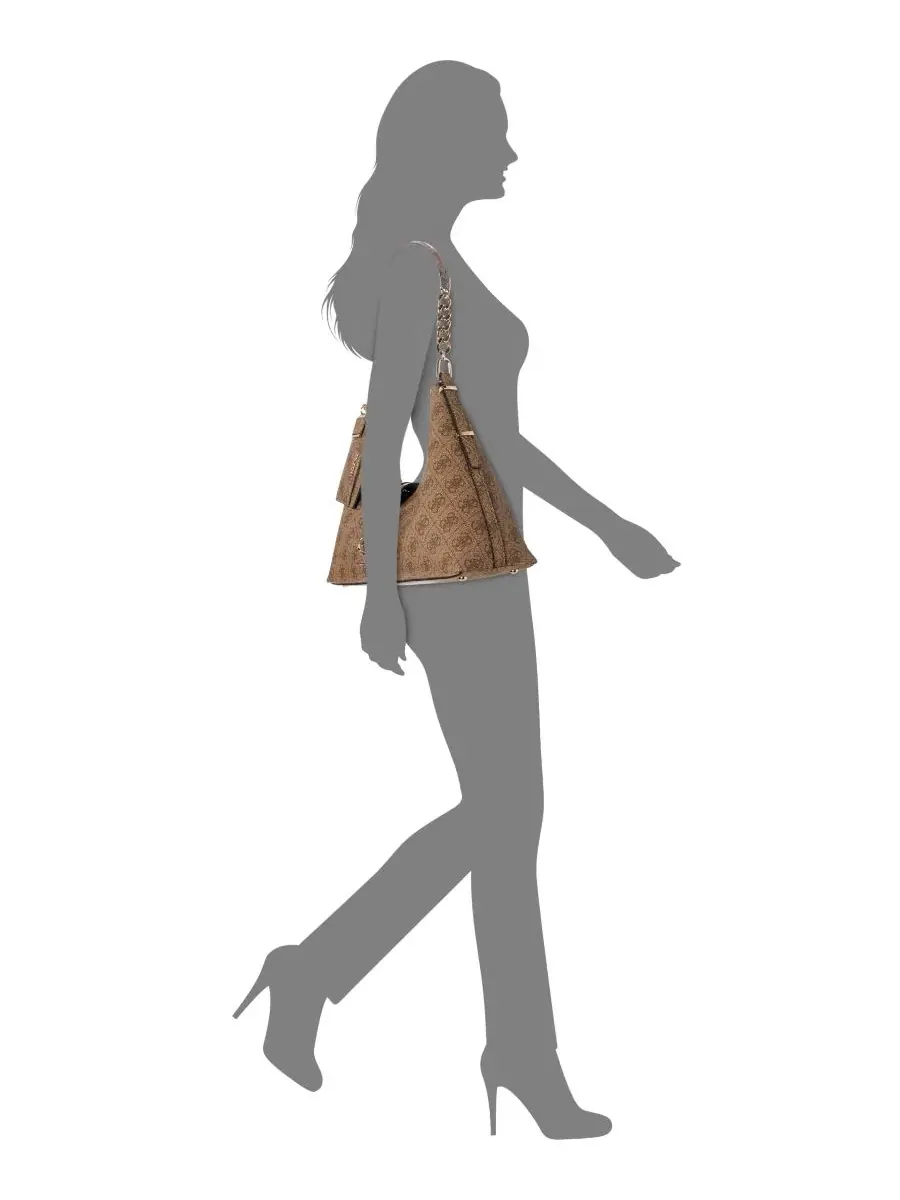 Сумка-хобо Yvonne Logo Medium GUESS — изображение 4 из 4, латте