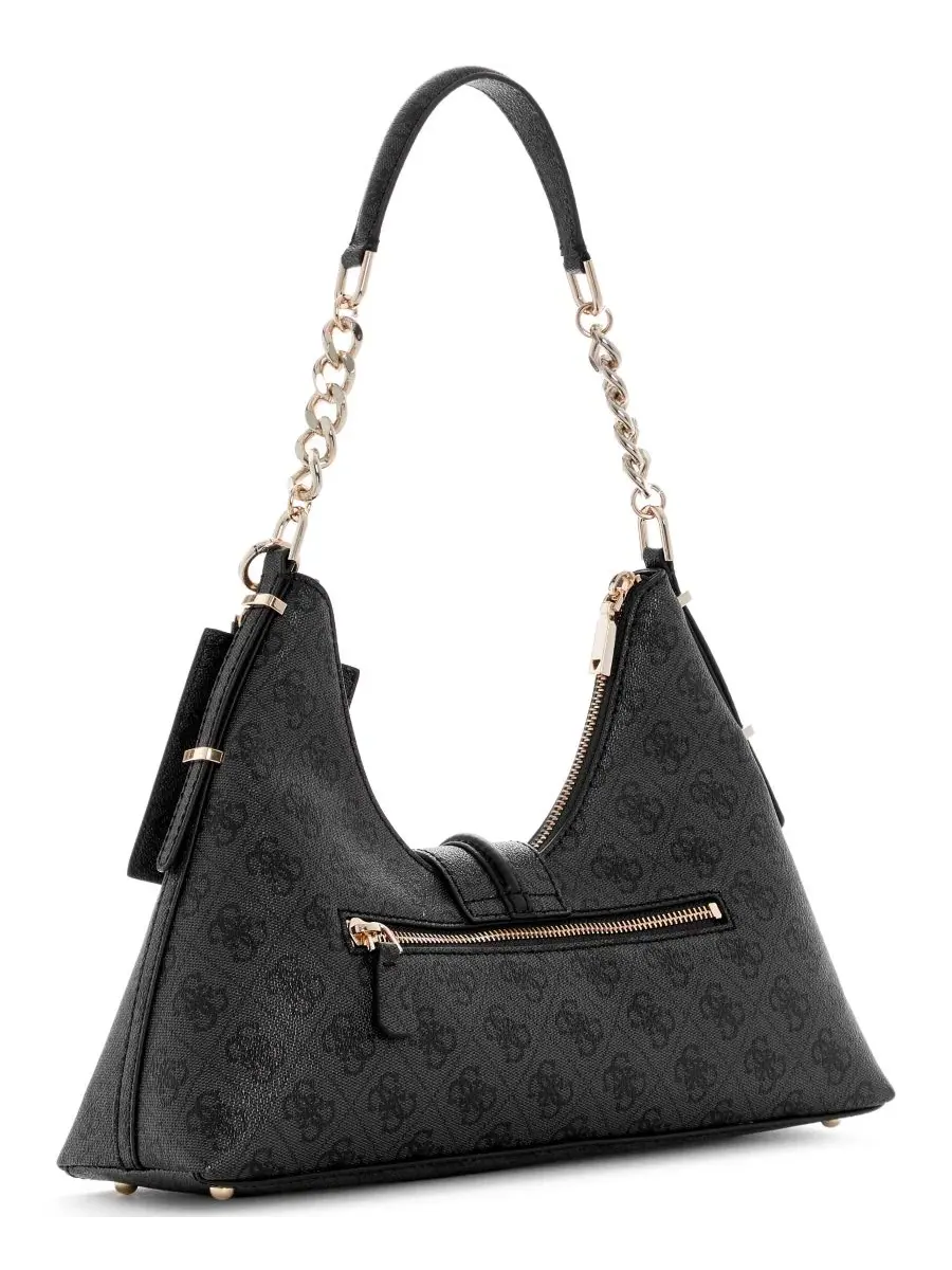 Сумка-хобо с принтом Yvonne Logo Medium Hobo GUESS — изображение 2 из 5, угольный