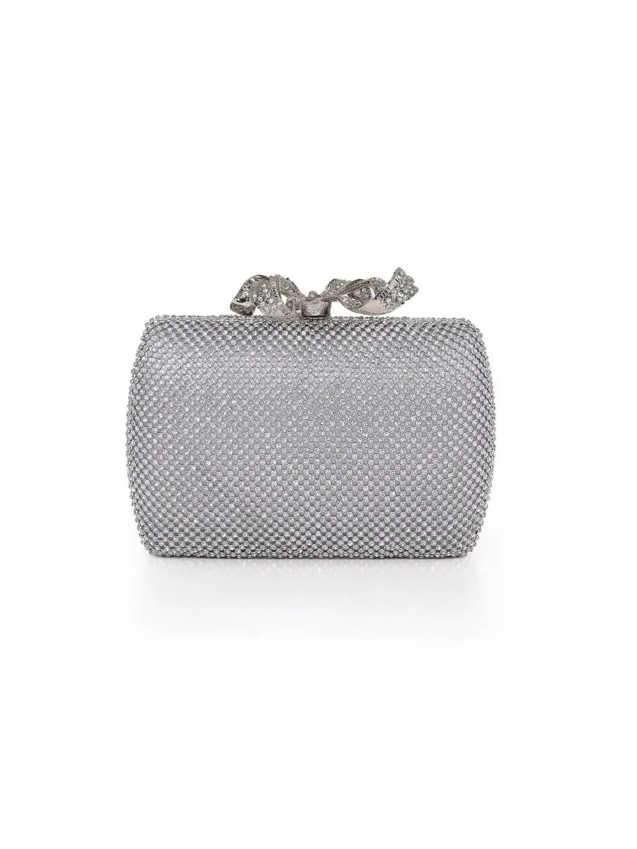 Вечерний клатч Cassia Crystal Minaudiere с бантом Jewel Badgley Mischka