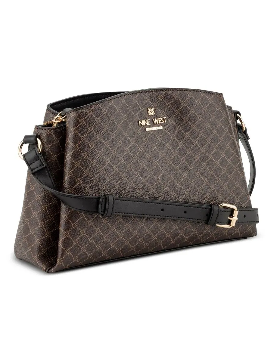 Небольшая сумка-кроссбоди Luela Small Crossbody Handbag Nine West — изображение 3 из 4, коричневый/черный