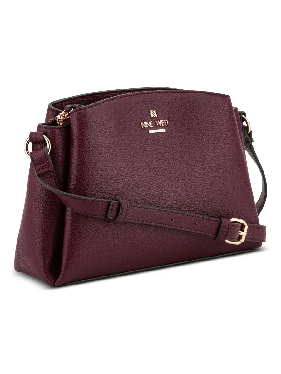 Небольшая кросс-боди сумка с тройным отделением, модель Luela Small Crossbody Handbag Nine West — изображение 3 из 4
