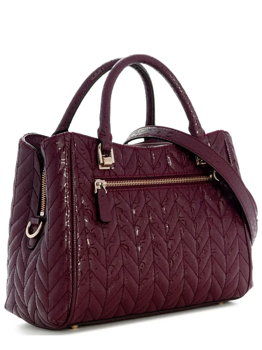 Сумка-шопер GUESS Stacey Girlfriend Small Satchel — изображение 2 из 5, фиолетовый