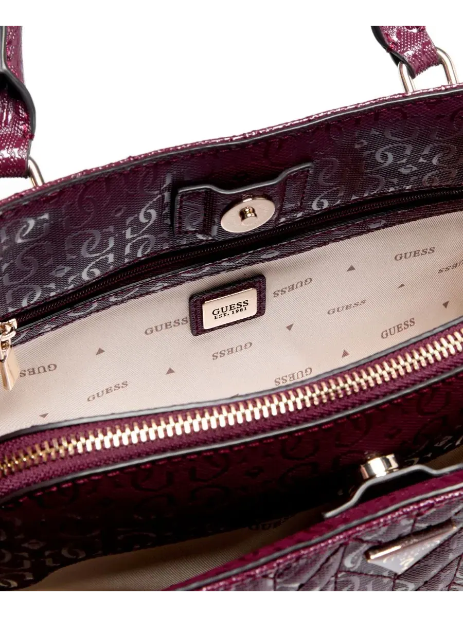 Сумка-шопер GUESS Stacey Girlfriend Small Satchel — изображение 3 из 5, фиолетовый