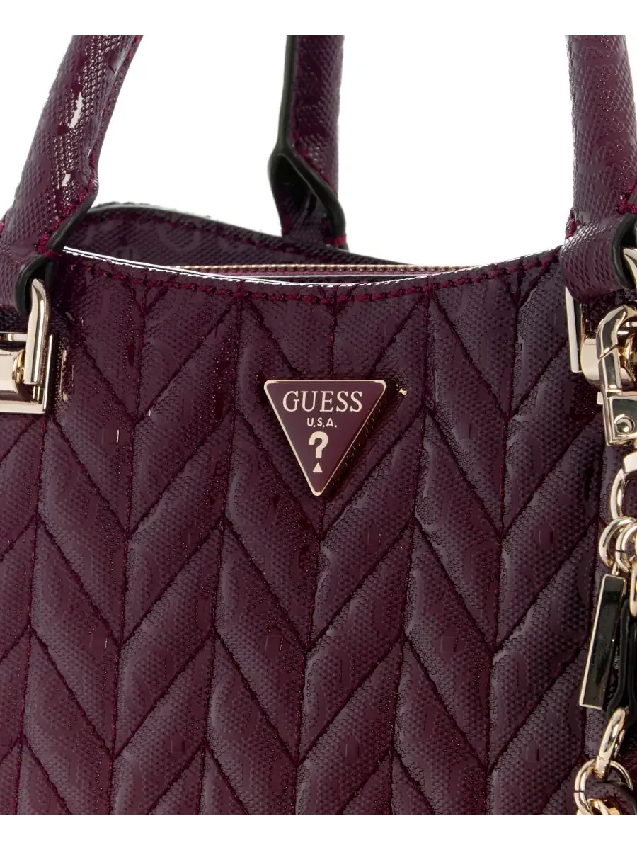 Сумка-шопер GUESS Stacey Girlfriend Small Satchel — изображение 4 из 5, фиолетовый