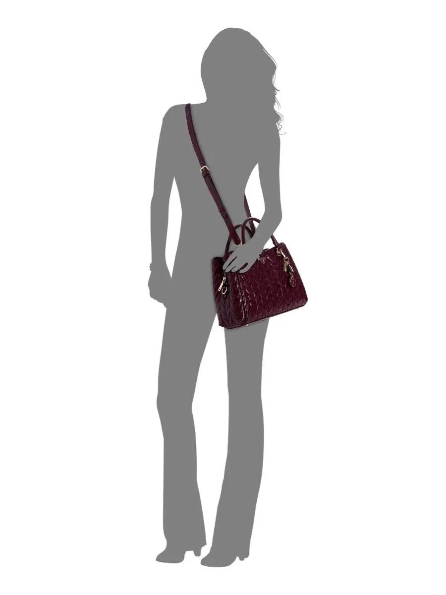 Сумка-шопер GUESS Stacey Girlfriend Small Satchel — изображение 5 из 5, фиолетовый