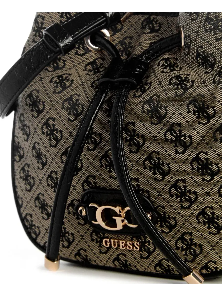 Сумка-ведро с кулиской Samantha Small Drawstring GUESS — изображение 4 из 5, черный