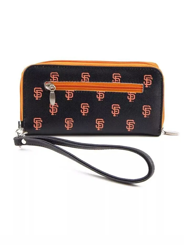 Женский кошелек San Francisco Giants на молнии вокруг браслета Eagles Wings — черный