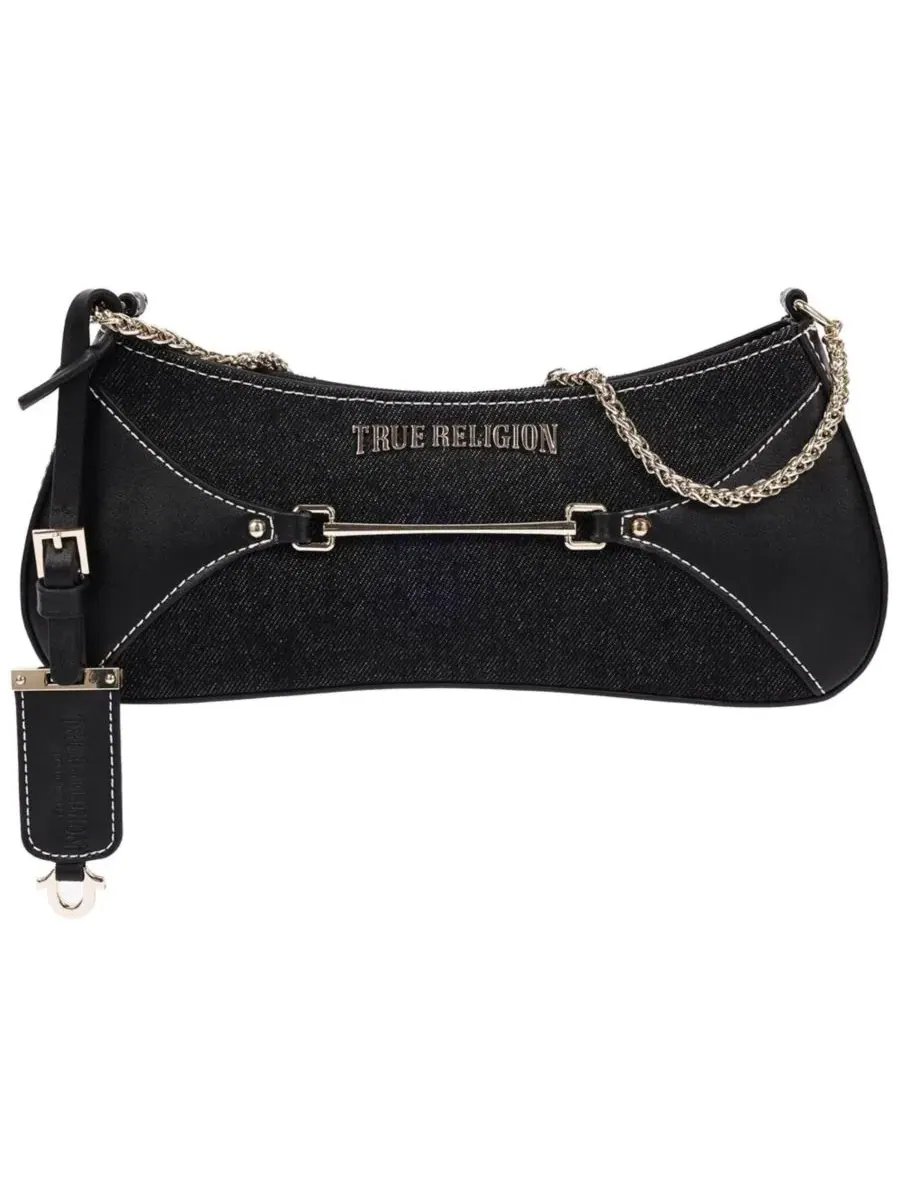 Сумка через плечо с молнией модель Zip Top Denim Shoulder Bag True Religion