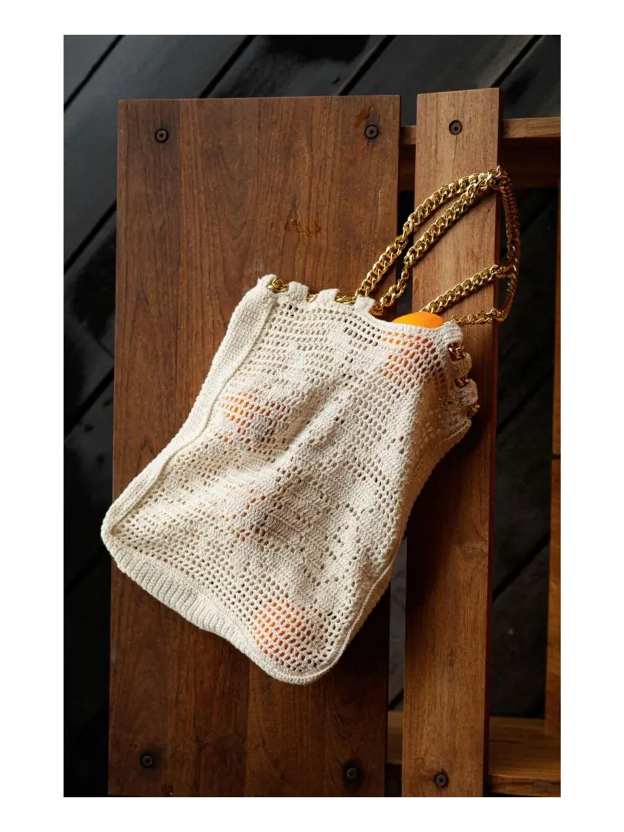 Женская сумка The Oma Crochet Bag Brunna.co — изображение 2 из 8, белый