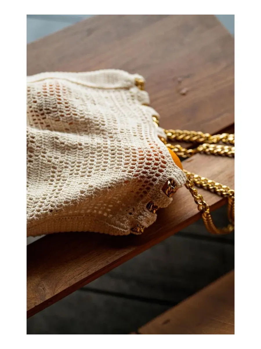 Женская сумка The Oma Crochet Bag Brunna.co — изображение 3 из 8, белый