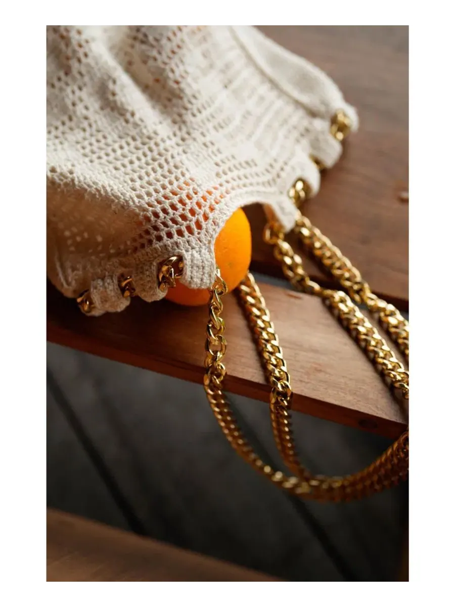 Женская сумка The Oma Crochet Bag Brunna.co — изображение 4 из 8, белый