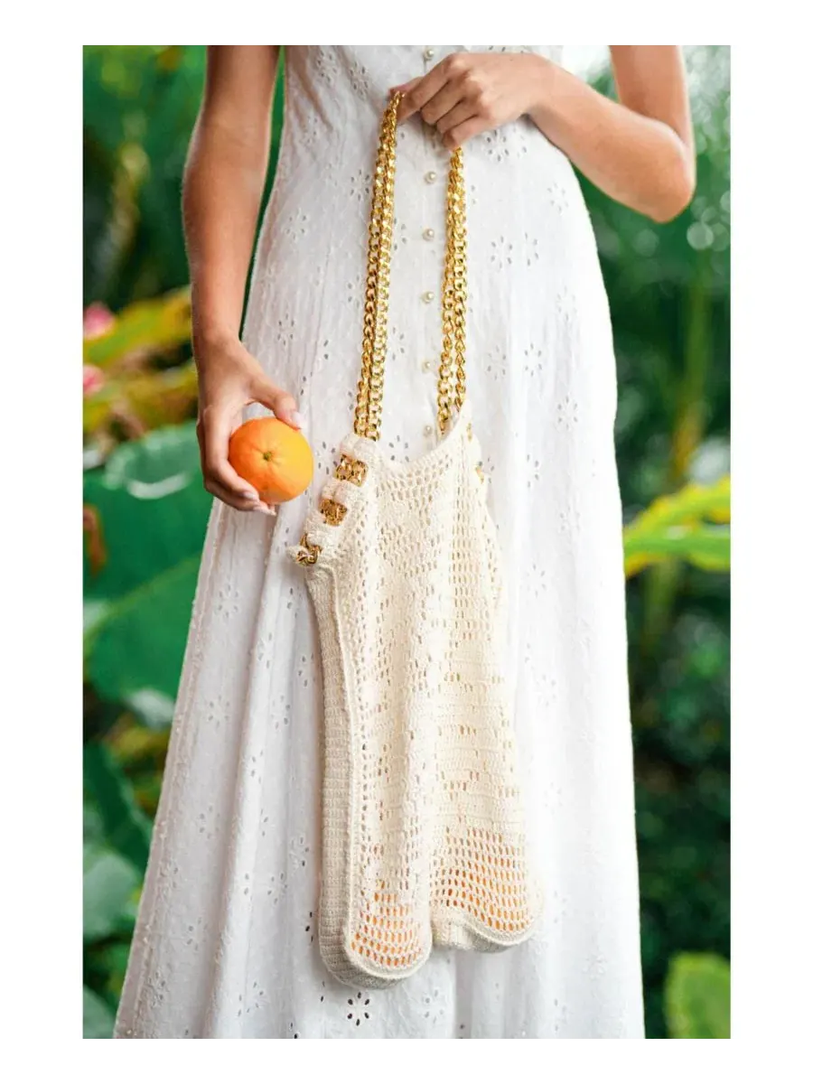 Женская сумка The Oma Crochet Bag Brunna.co — изображение 6 из 8, белый