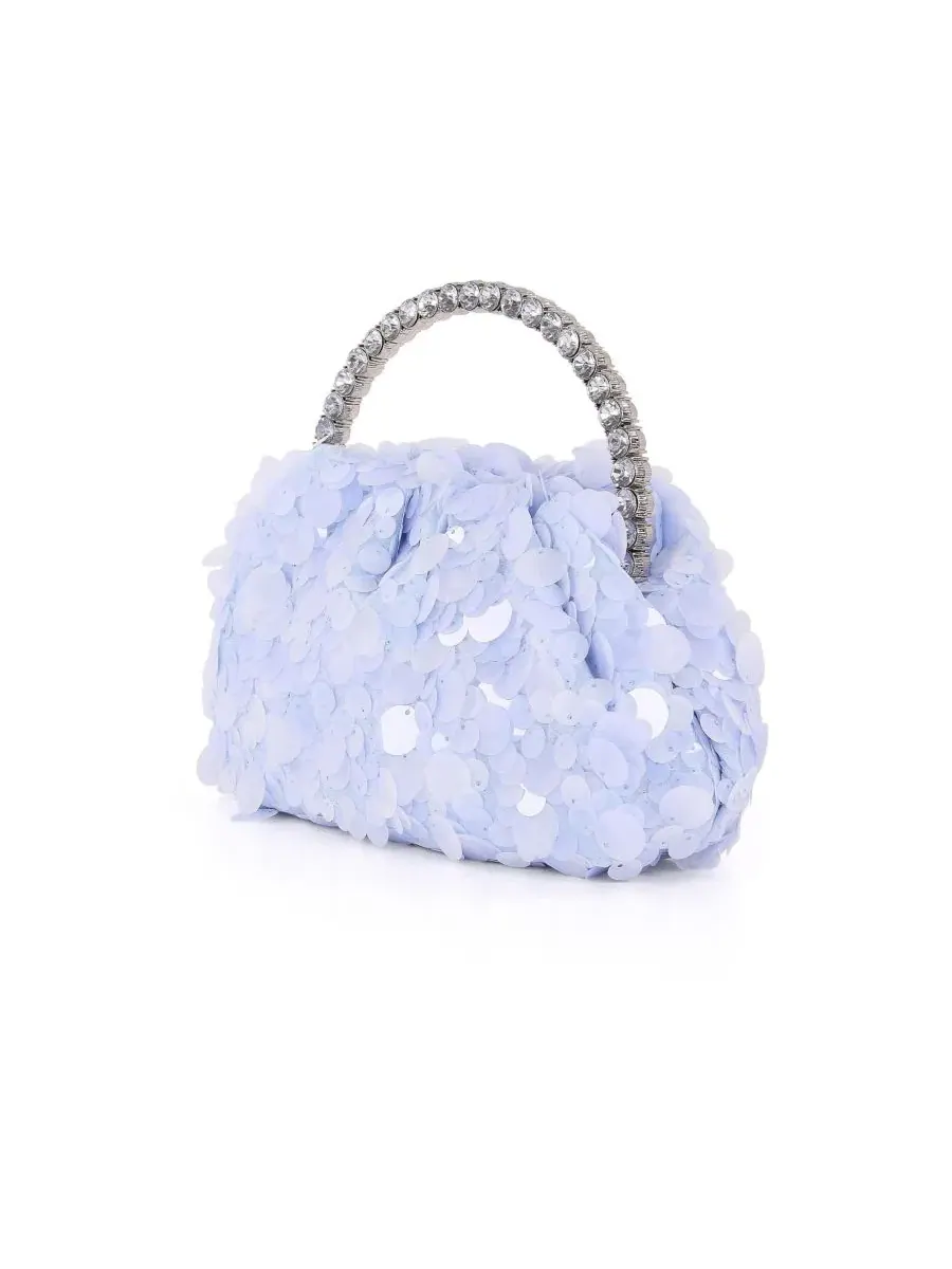 Клатч с бахромой и пайетками Noa Mix Sequin Ombre Jewel Badgley Mischka — изображение 2 из 4, синий