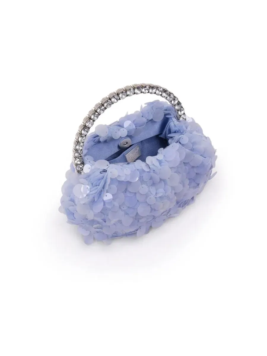 Клатч с бахромой и пайетками Noa Mix Sequin Ombre Jewel Badgley Mischka — изображение 3 из 4, синий