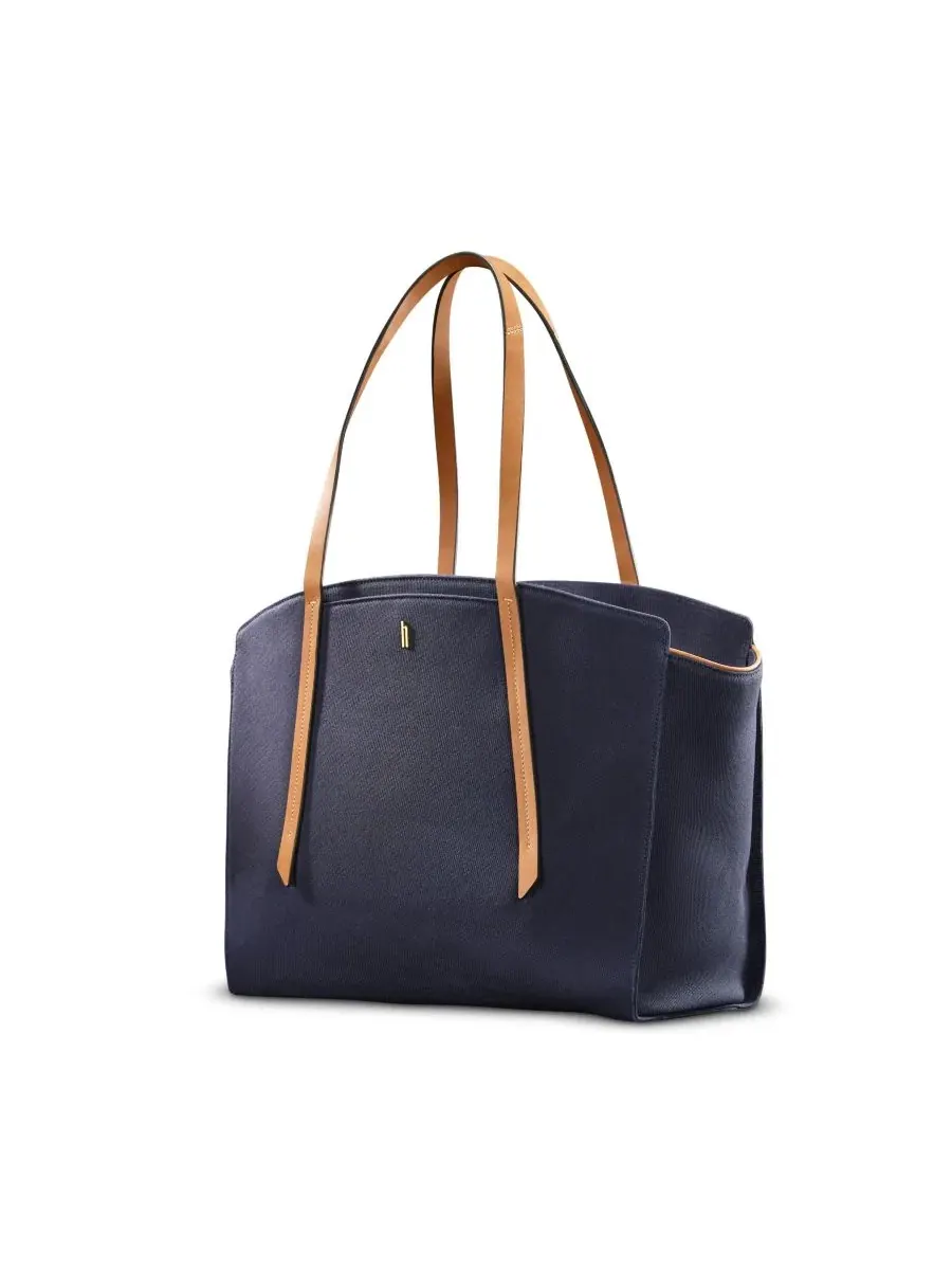 Сумка-шопер с мягкой структурой, с кожаной отделкой, Reserve Women's Carryall Tote Hartmann — синий