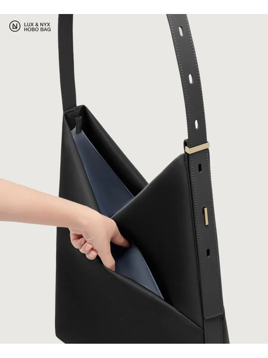 Сумка-хобо Origami Convertible с чехлом для ноутбука 15" Lux & Nyx — изображение 5 из 11, черный