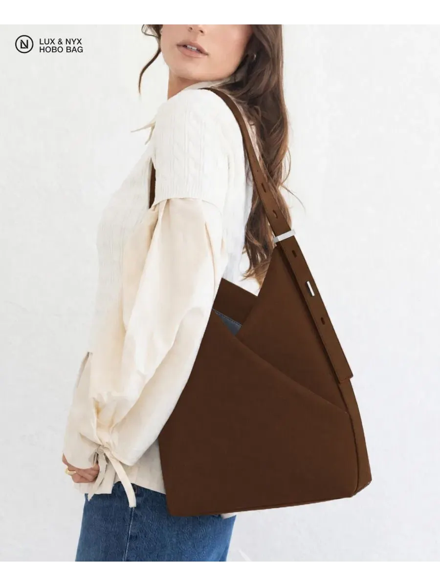 Сумка-шопер Origami Convertible Hobo Bag Lux & Nyx — изображение 2 из 11, сепия