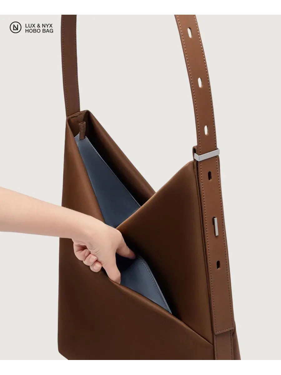 Сумка-шопер Origami Convertible Hobo Bag Lux & Nyx — изображение 5 из 11, сепия