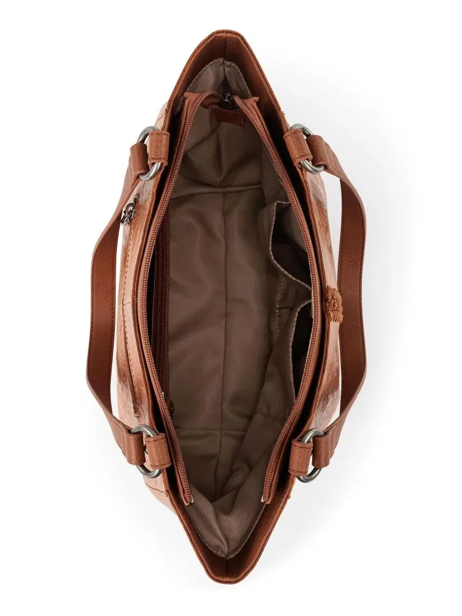 Сумка-шопер из кожи с принтом Bolinas Leather Extra-Large Satchel The Sak — изображение 5 из 5, коричневый