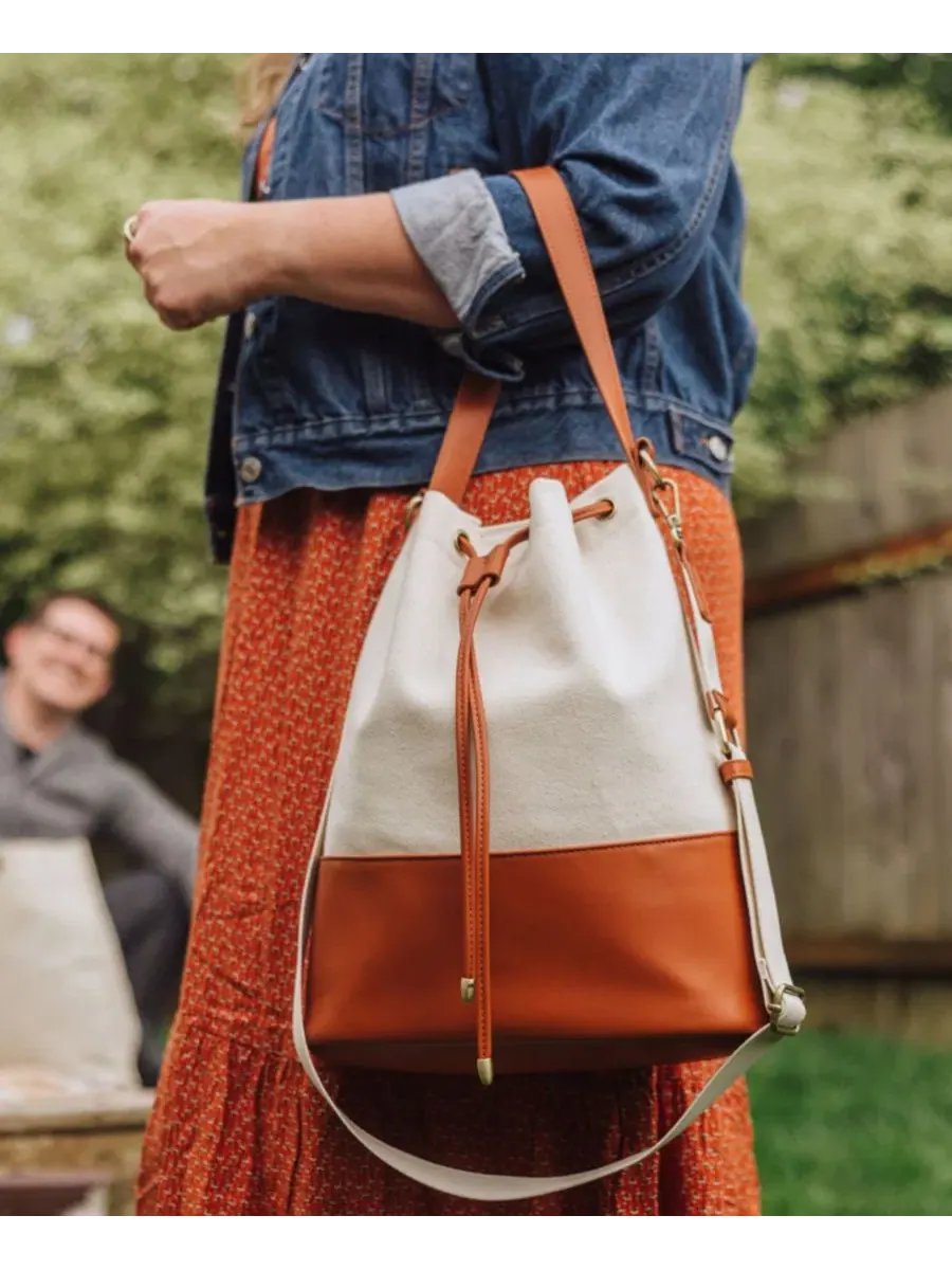 Сумка-шопер Sirolo Canvas and Leatherette Picnic Time — изображение 6 из 7, бежевый коричневый