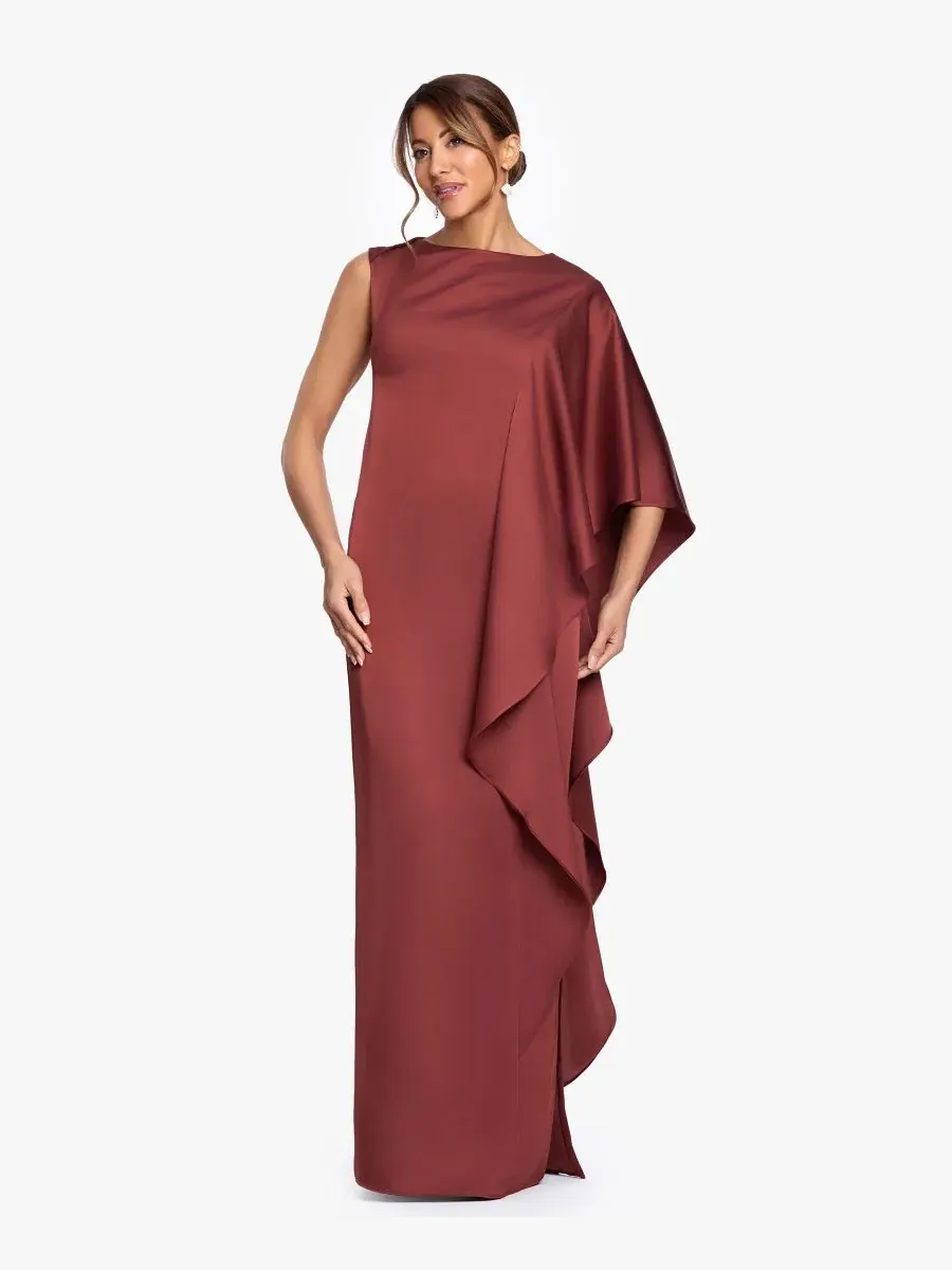Платье вечернее с рукавом-крылышком, модель Draped-Sleeve Boat Neck Betsy & Adam