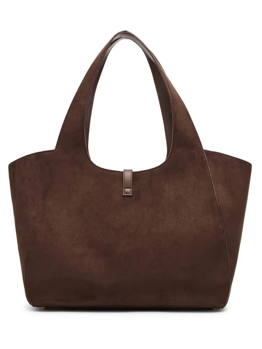 Сумка-шопер с бар-фурнитурой, модель Extra-Large Top Handle Tote Anne Klein — изображение 2 из 7, коричневый
