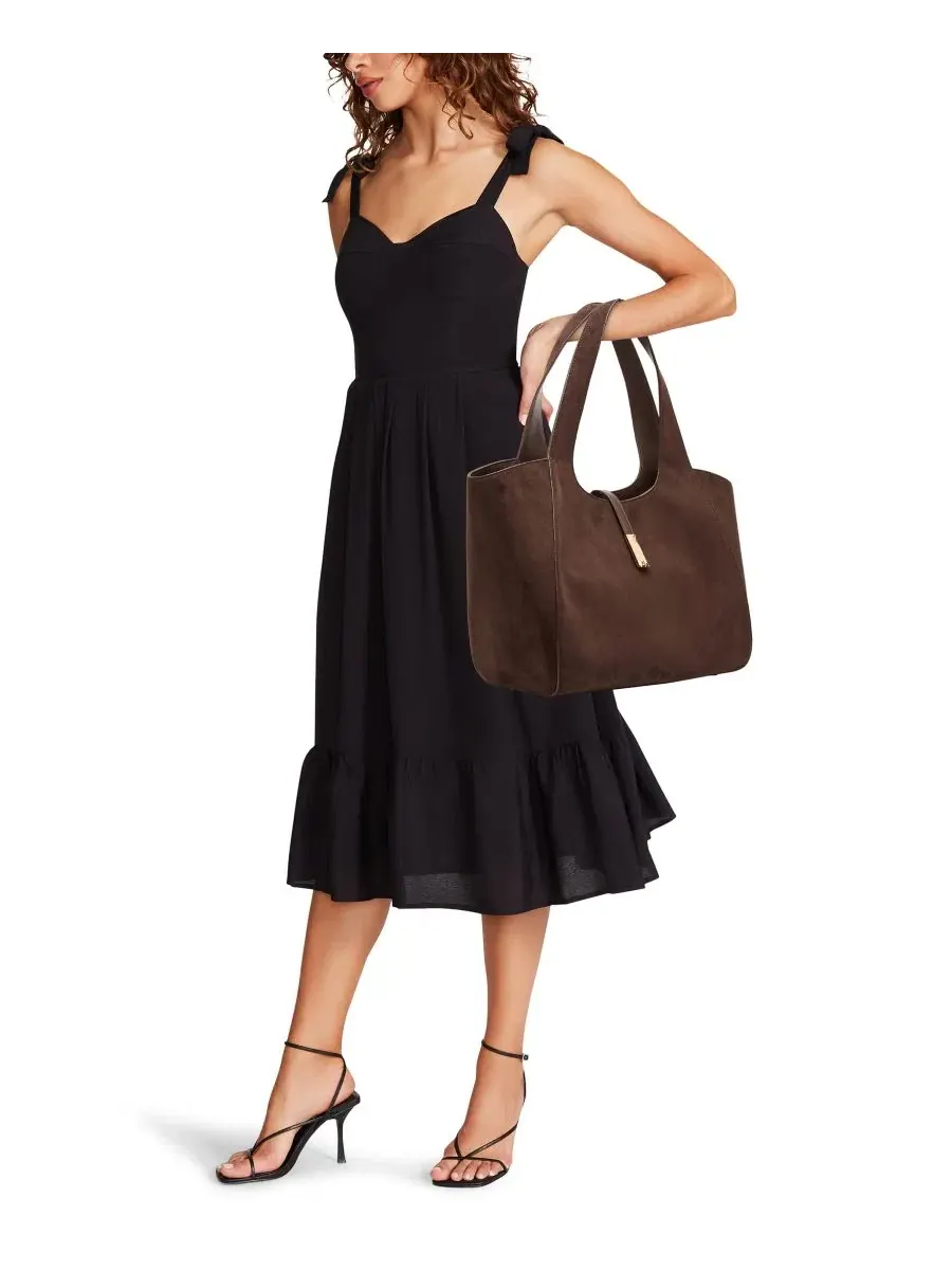 Сумка-шопер с бар-фурнитурой, модель Extra-Large Top Handle Tote Anne Klein — изображение 6 из 7, коричневый