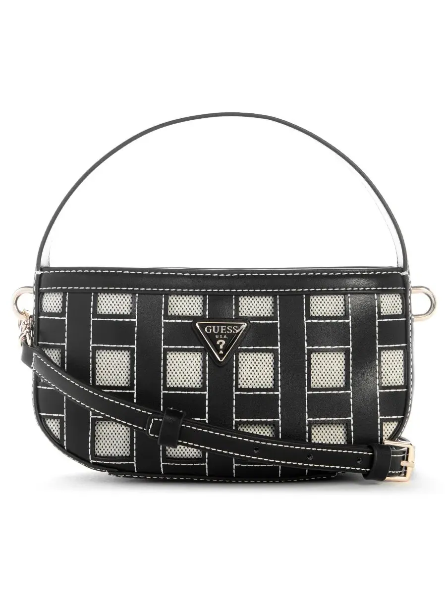 Женская сумка-хобо с плетеным узором, модель Frankie Small Hobo GUESS