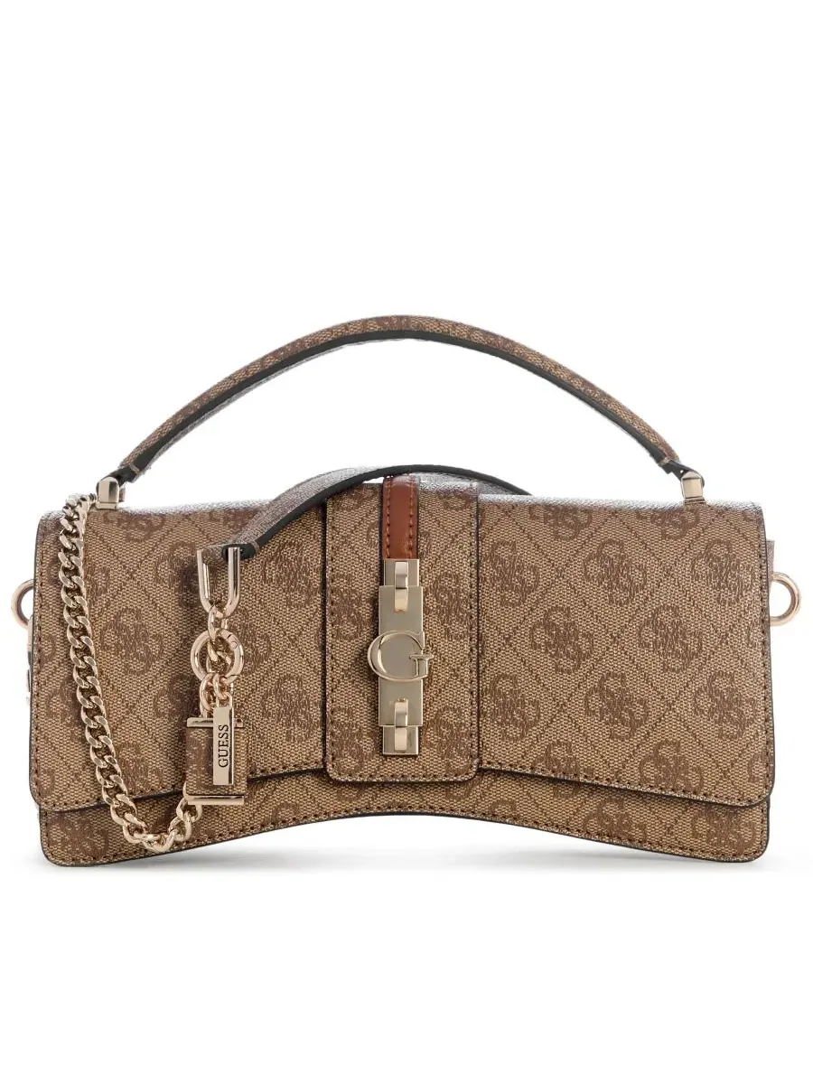 Сумка через плечо с клапаном Yvonne Logo Small Top Handle Flap Crossbody GUESS