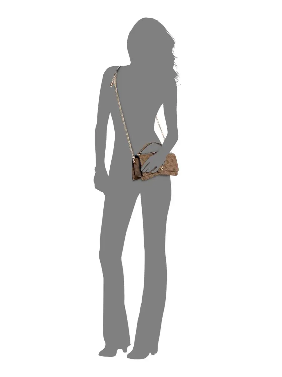 Сумка через плечо с клапаном Yvonne Logo Small Top Handle Flap Crossbody GUESS — 4
