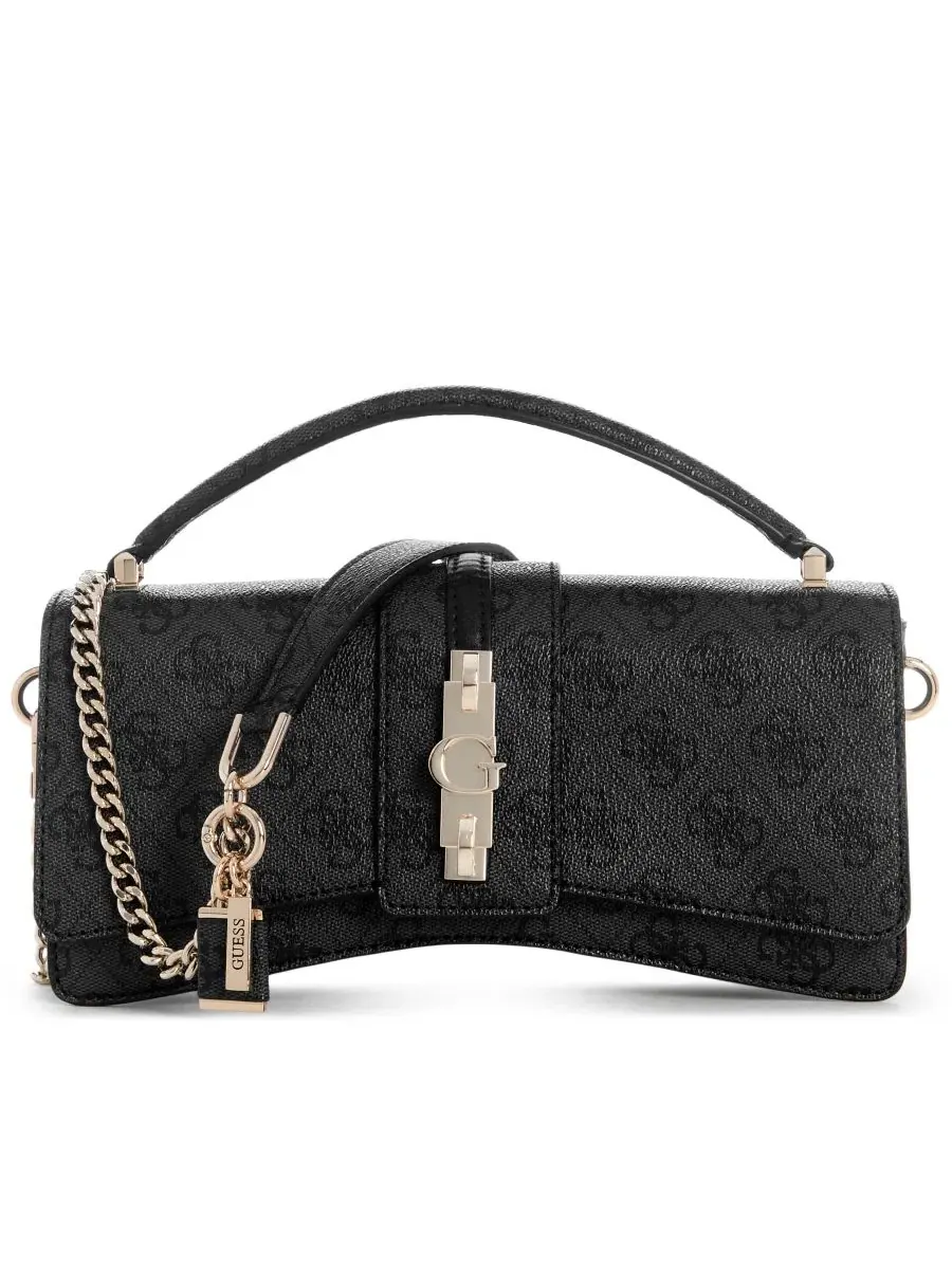 Сумка через плечо с клапаном, топ-хендл, с логотипом, Yvonne Logo GUESS — 1